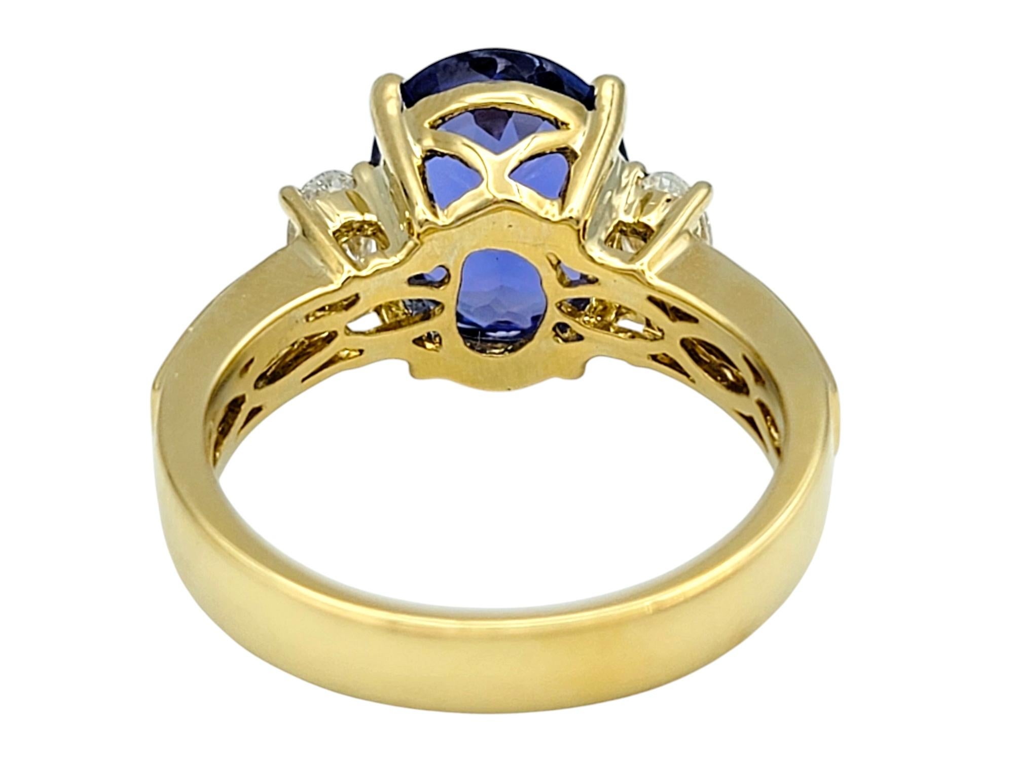 De las mujeres Cóctel de tanzanita y diamantes talla oval de 4,16 quilates en oro amarillo de 18 quilates en venta