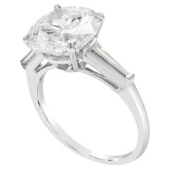4.16 Carat Round Brilliant Diamond Ring Brilliant White 18K Gold Modern Nobility