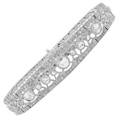 4.16 Carat Round Diamond Open-Work Art Deco Fashion Bracelet