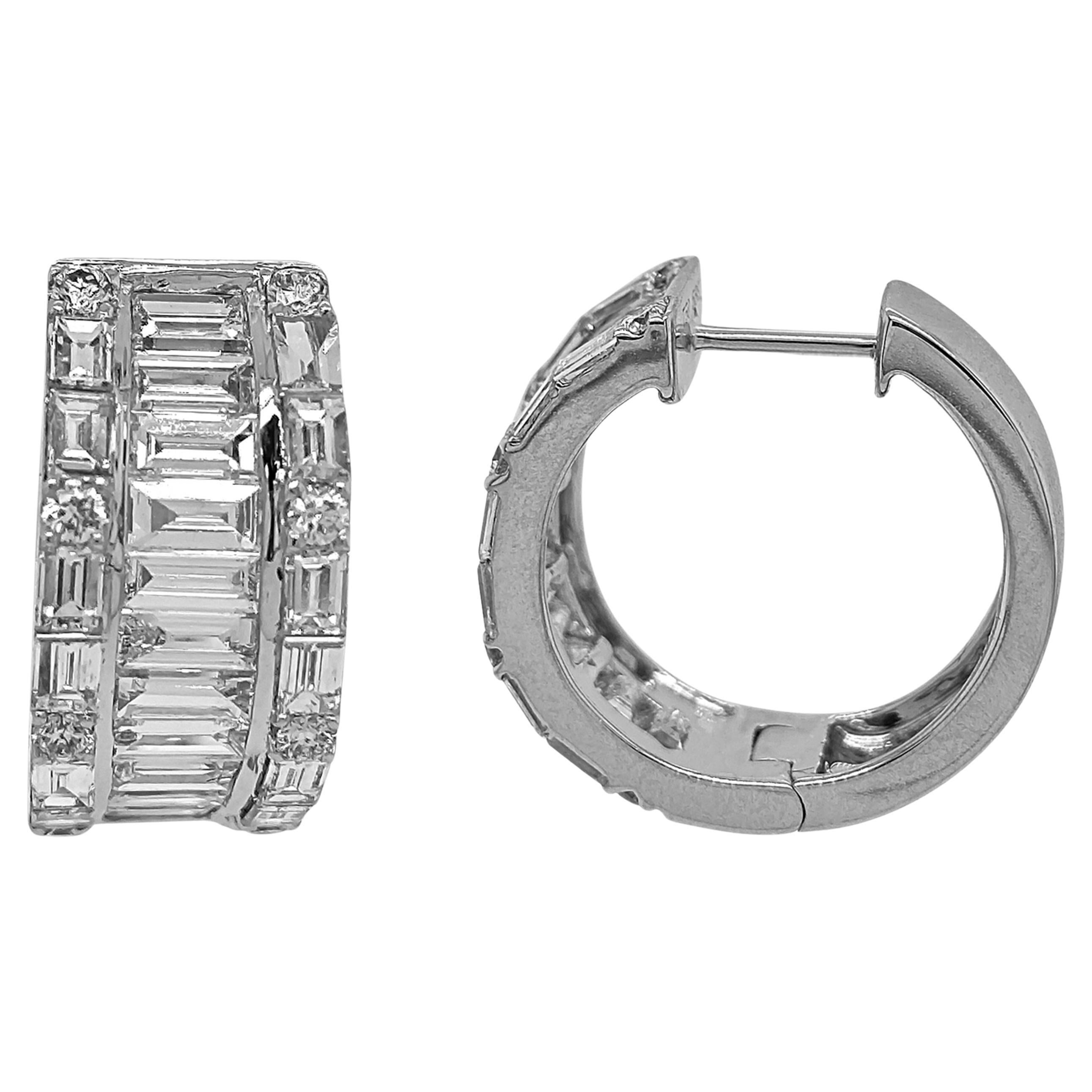 4.16 Carat White Diamond White Gold Earrings