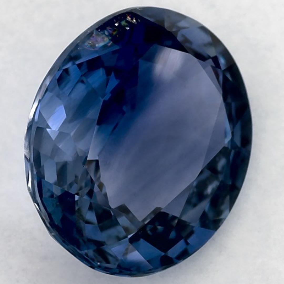 4.16 carati di zaffiro blu ovale sfuso in vendita 2