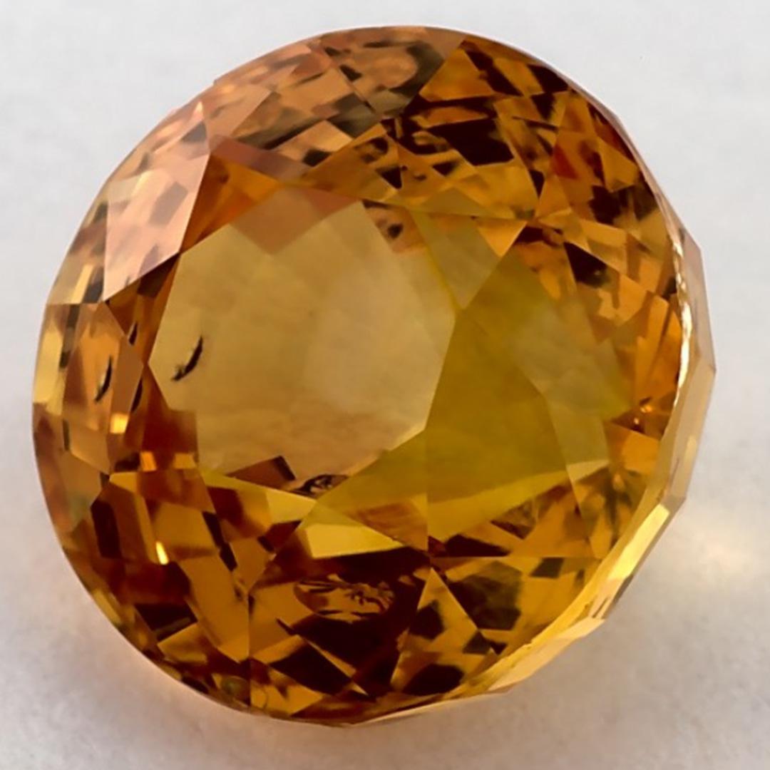 4.16 Ct Yellow Sapphire Round Loose Gemstone (pierre précieuse en vrac) Pour femmes en vente