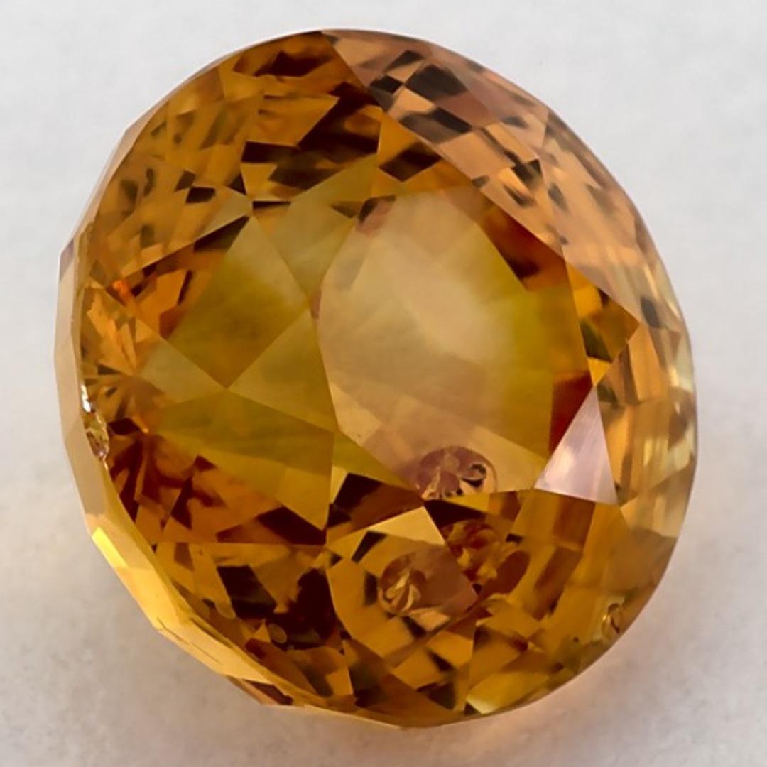 4.16 Ct Yellow Sapphire Round Loose Gemstone (pierre précieuse en vrac) en vente 2