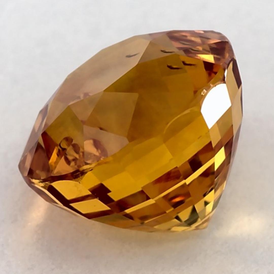 4.16 Ct Yellow Sapphire Round Loose Gemstone (pierre précieuse en vrac) en vente 3
