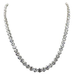 41.65 Carat Diamond "Tennis" Riviera Necklace Set in 18 Karat Gold