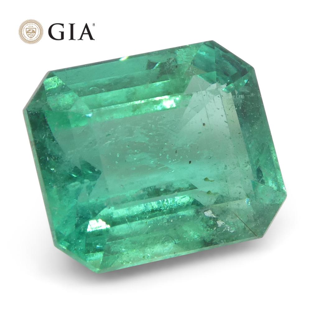 Achteckiger grüner Smaragd im Smaragdschliff, 4,16 Karat, GIA-zertifizierter Zambia (F2) im Angebot 7