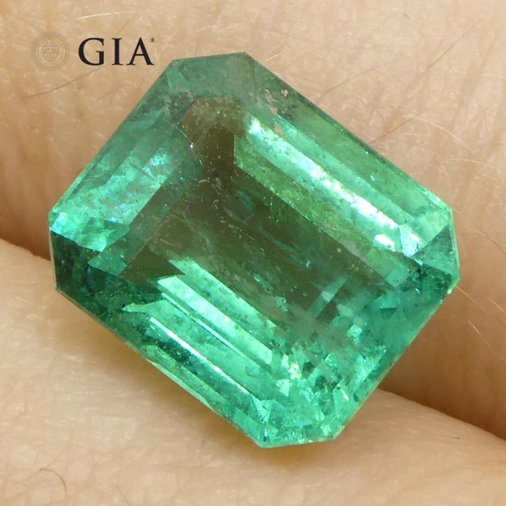 Achteckiger grüner Smaragd im Smaragdschliff, 4,16 Karat, GIA-zertifizierter Zambia (F2) im Angebot 8