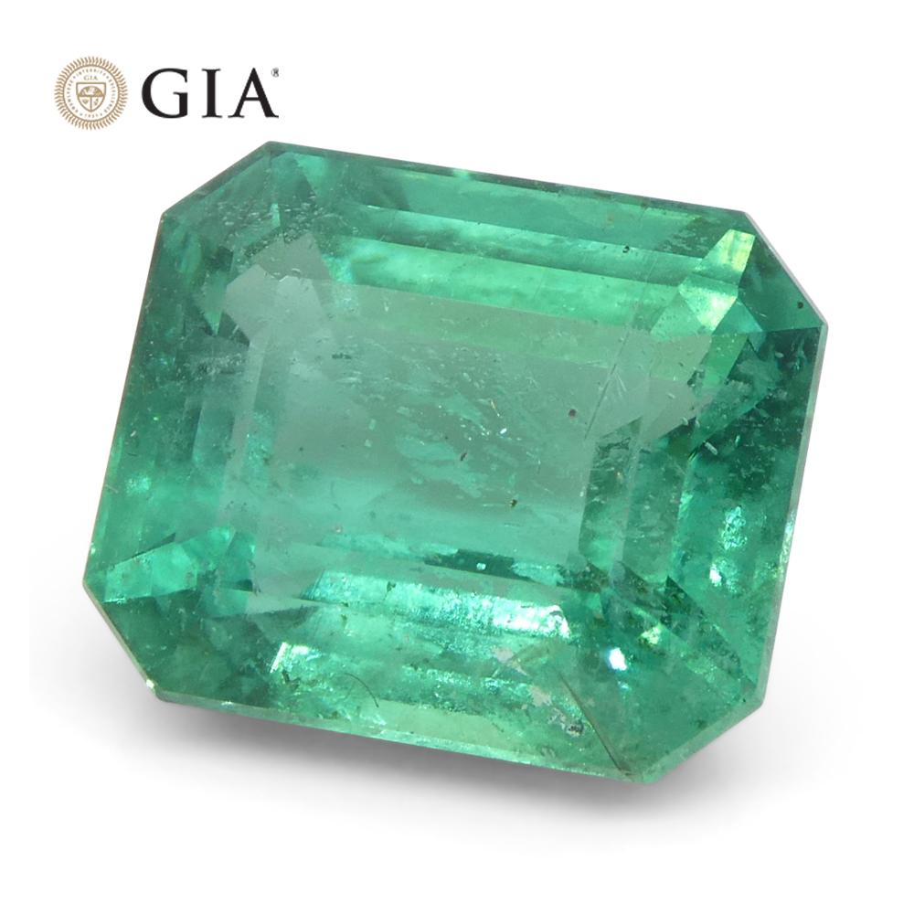 Achteckiger grüner Smaragd im Smaragdschliff, 4,16 Karat, GIA-zertifizierter Zambia (F2) im Angebot 2