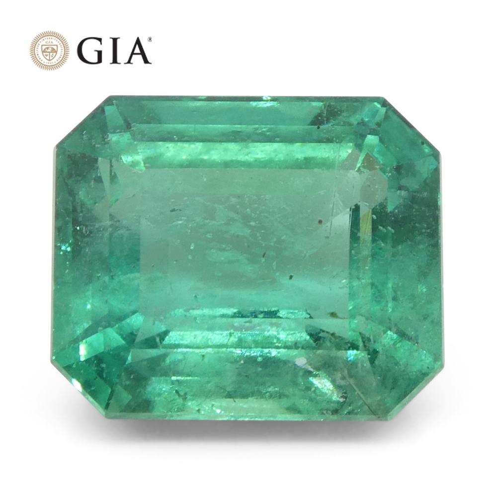 Achteckiger grüner Smaragd im Smaragdschliff, 4,16 Karat, GIA-zertifizierter Zambia (F2) im Angebot 3