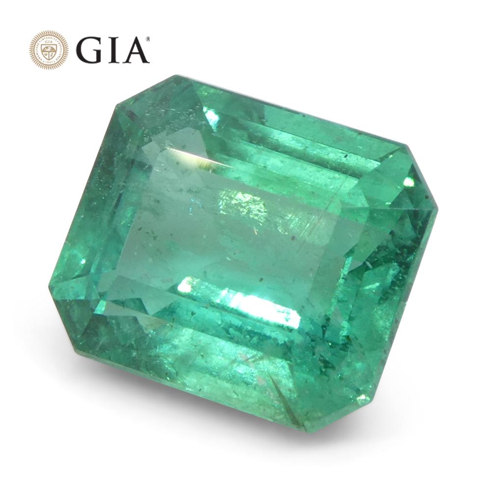 Achteckiger grüner Smaragd im Smaragdschliff, 4,16 Karat, GIA-zertifizierter Zambia (F2) im Angebot 5