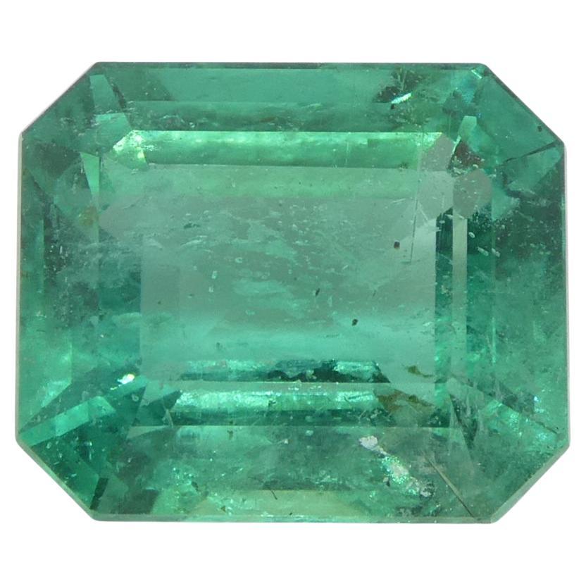 Achteckiger grüner Smaragd im Smaragdschliff, 4,16 Karat, GIA-zertifizierter Zambia (F2) im Angebot