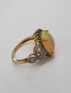 4.16cttw Ethiopian Opal Sterling Silver Ring