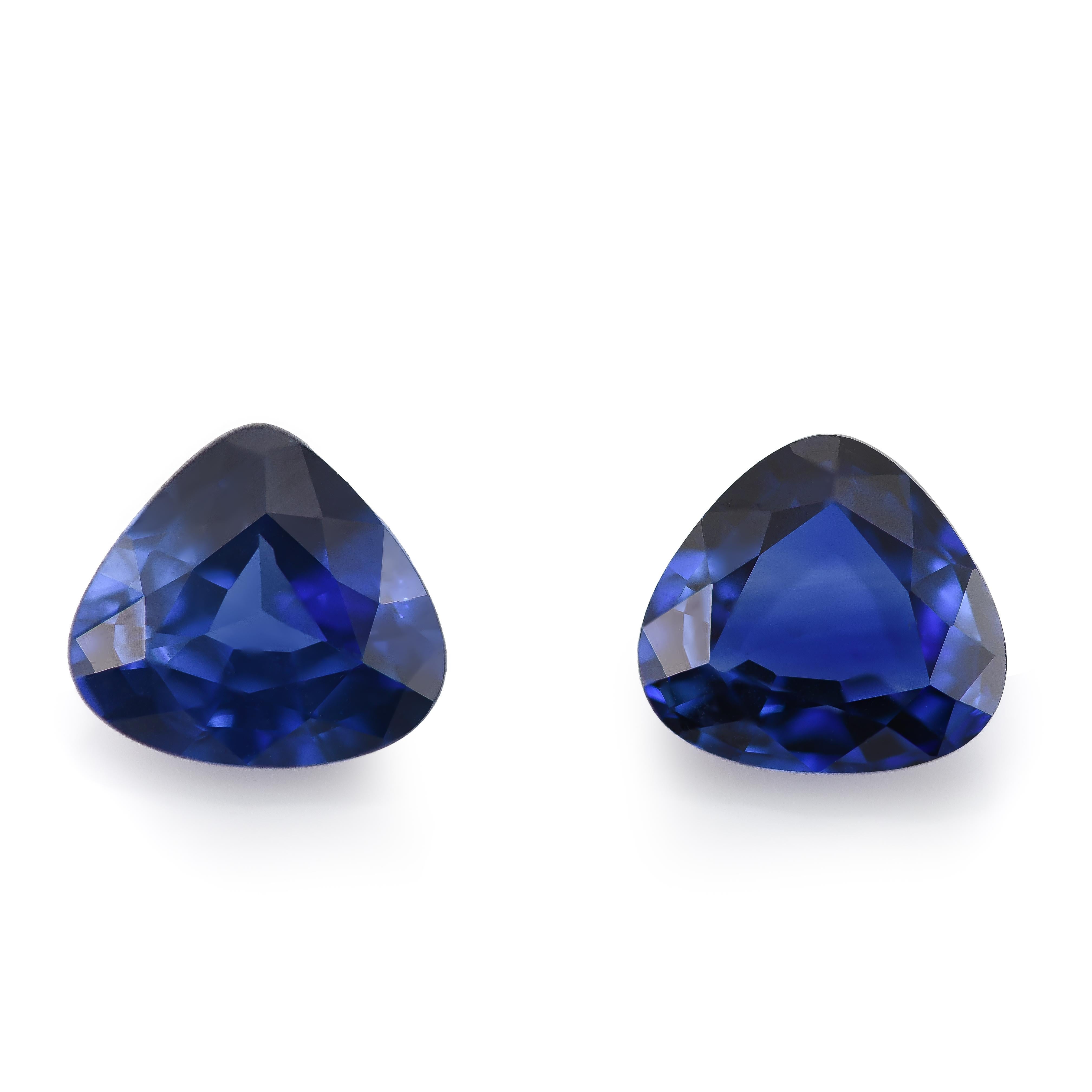 4.17 Сarats Blue Sapphire Pair with GIA Report For Sale 1