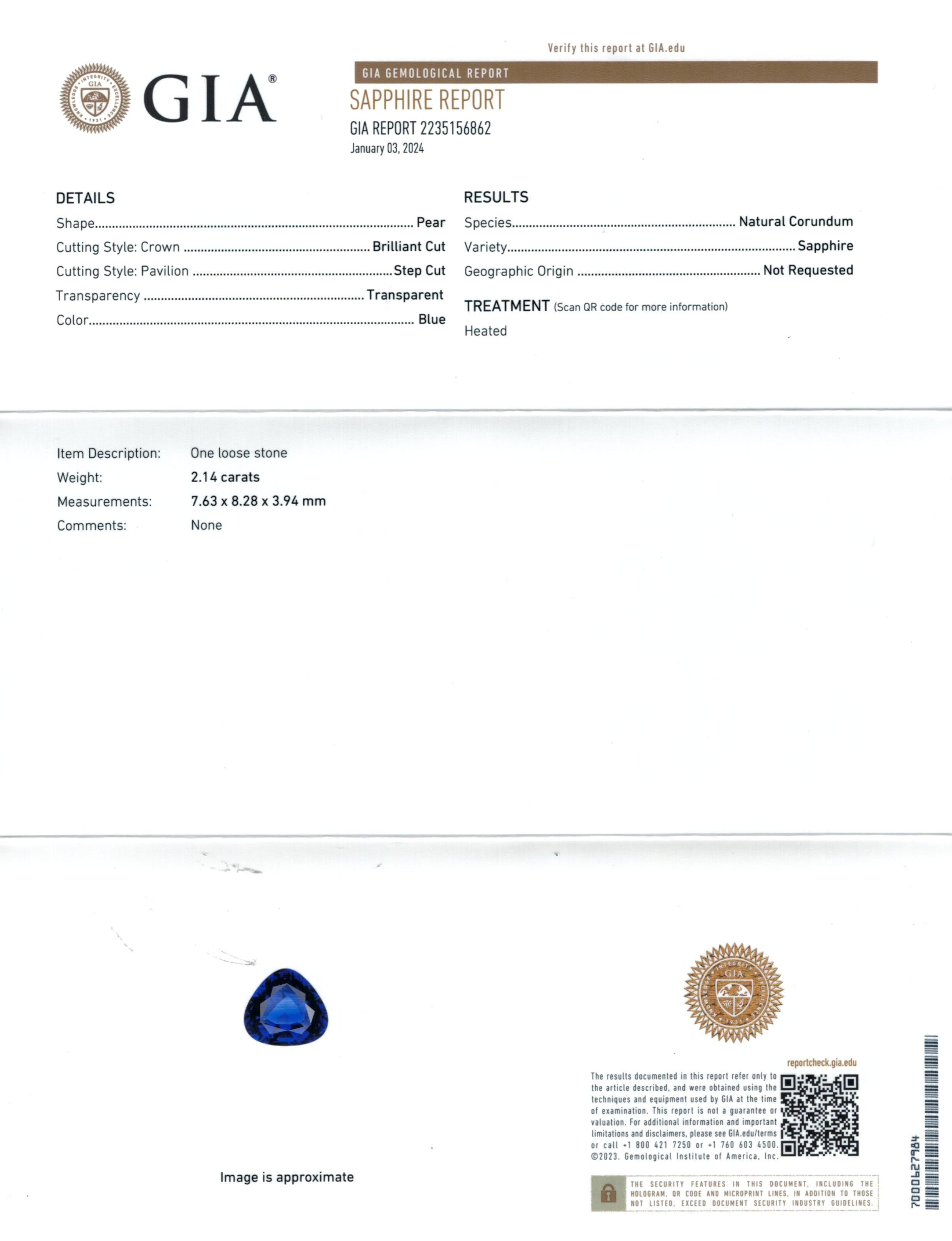 Mixed Cut 4.17 Сarats Blue Sapphire Pair with GIA Report For Sale