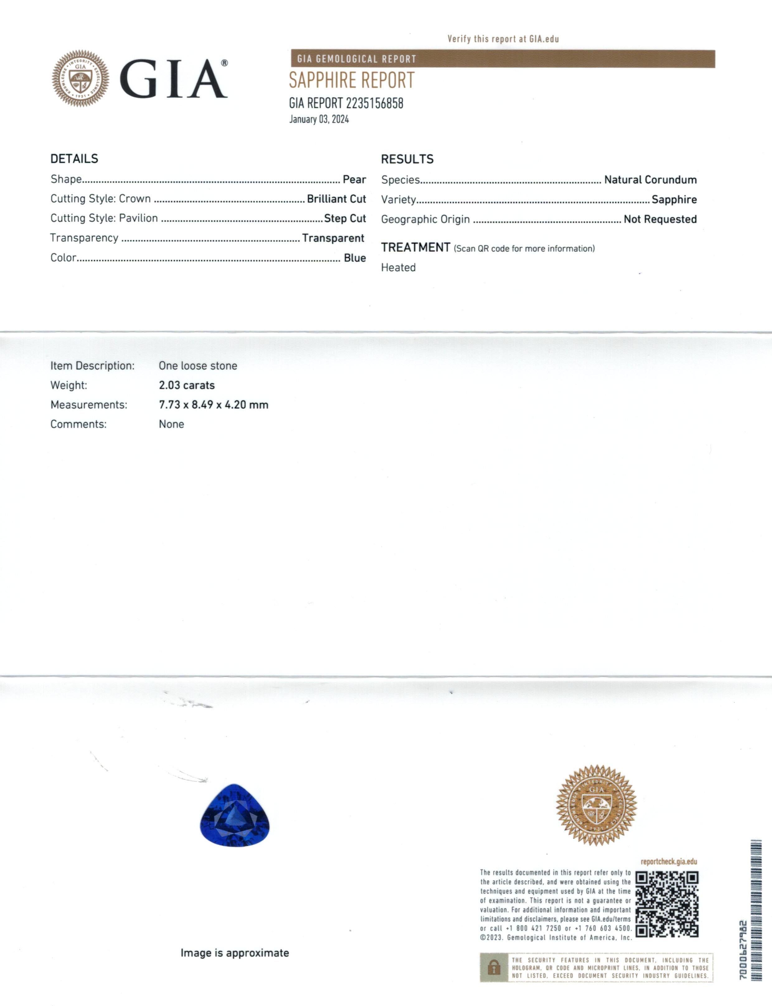 4.17 Сarats Blue Sapphire Pair with GIA Report In New Condition For Sale In Los Angeles, CA