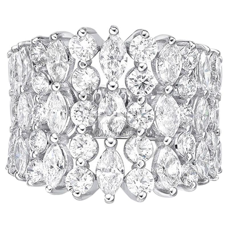 4.17 Carat Diamond Ring, HRD Certified Diamond , Marquise E-F Color 