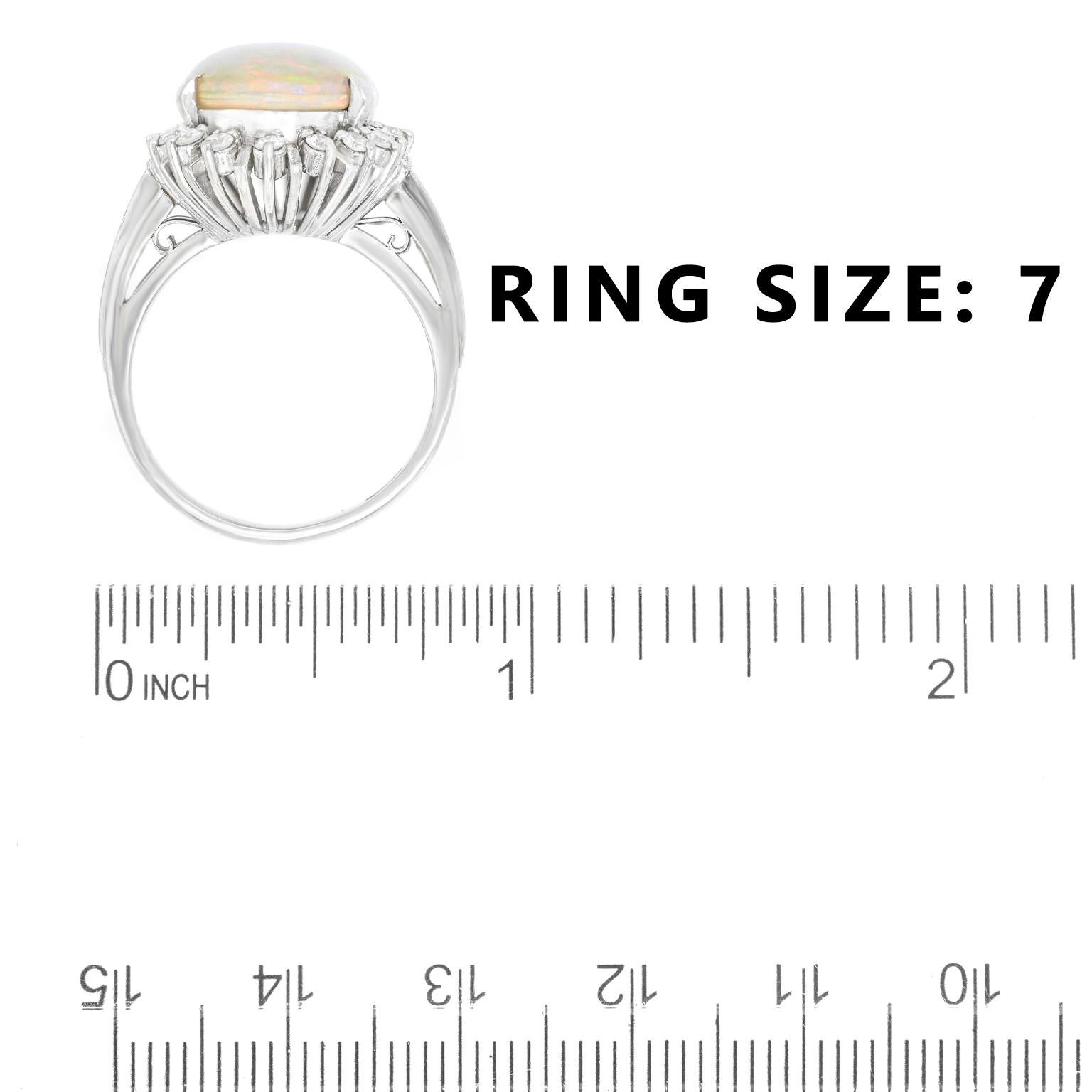 Women's 4.17 Carat Opal and Diamond-Set Platinum Ring