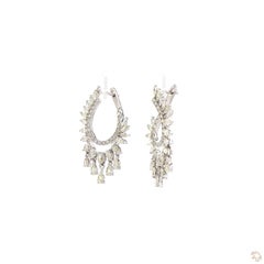 4.17 Carat Round Brilliant Cut Diamond Gold Earrings