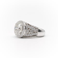 4.17 Carat Round Brilliant Diamond Engagement Ring with 2.30ctw Side Stones