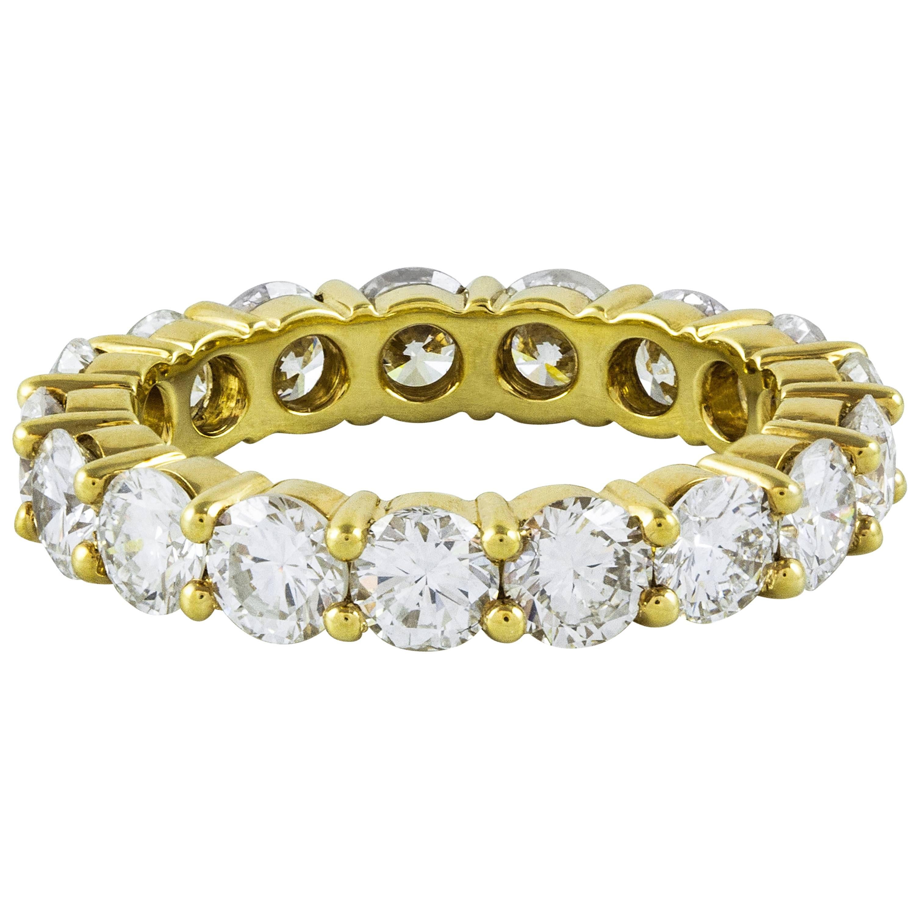 Roman Malakov 4.17 Carat Total Diamond Eternity Wedding Band Ring For Sale