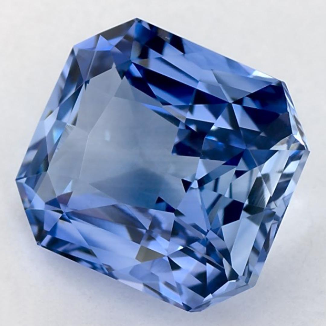 4,17 Karat Blauer Saphir Radiant Zertifizierter loser Edelstein (Radiantschliff) im Angebot