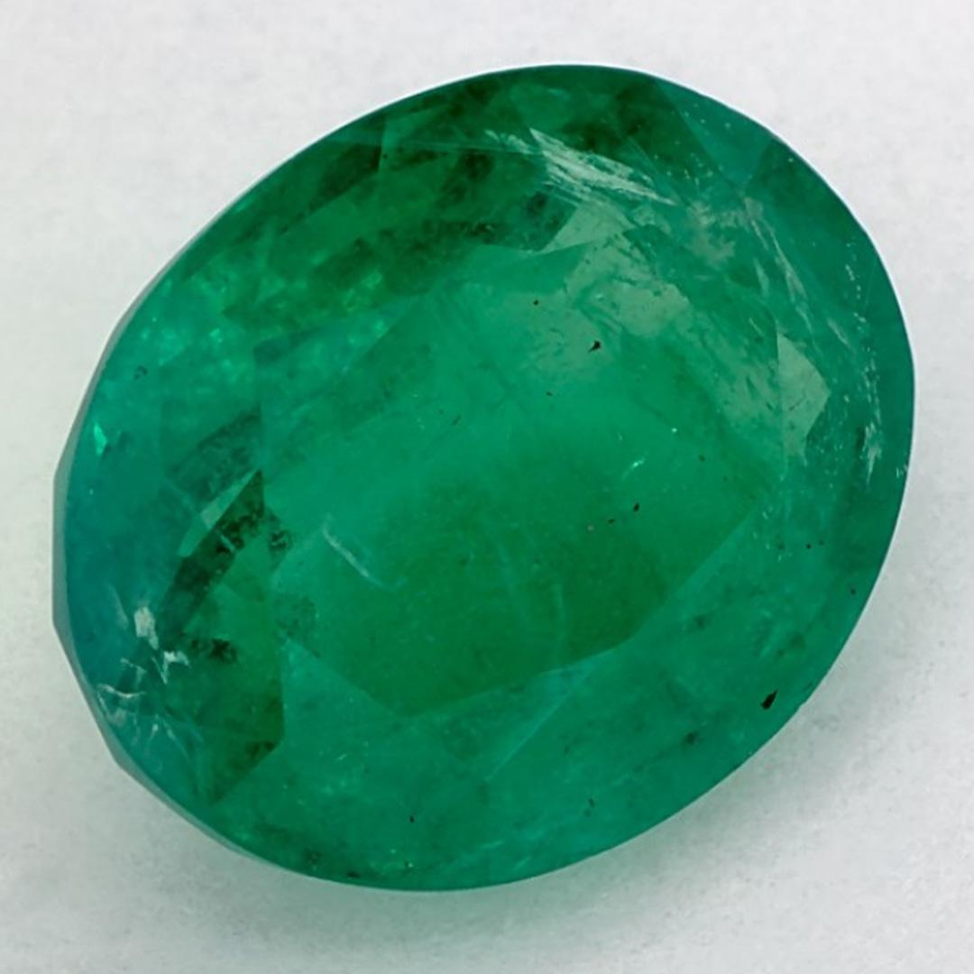 4.17 Karat Smaragd Oval Loser Edelstein (Ovalschliff) im Angebot