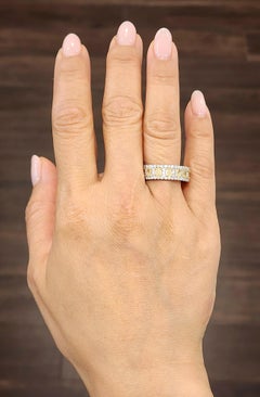 Ravishing 4.17 Carat Natural Yellow and Diamond Eternity Band