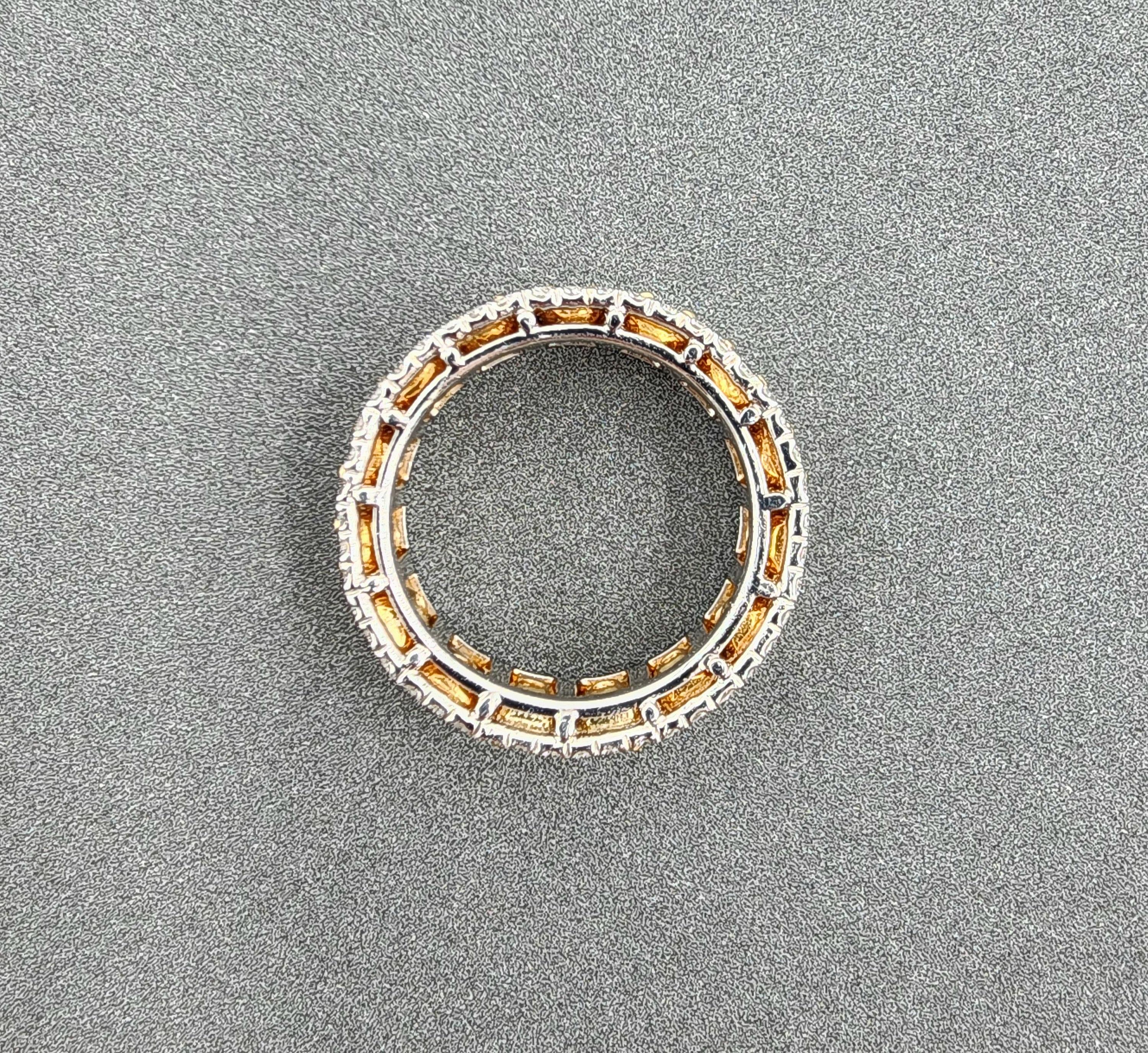 4.17 ct Natural Yellow Diamond Eternity Band For Sale 3