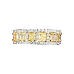 4.17 ct Natural Yellow Diamond Eternity Band