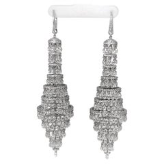 41.70 Carats Briolette Diamond Earrings on 18 Karat White Gold