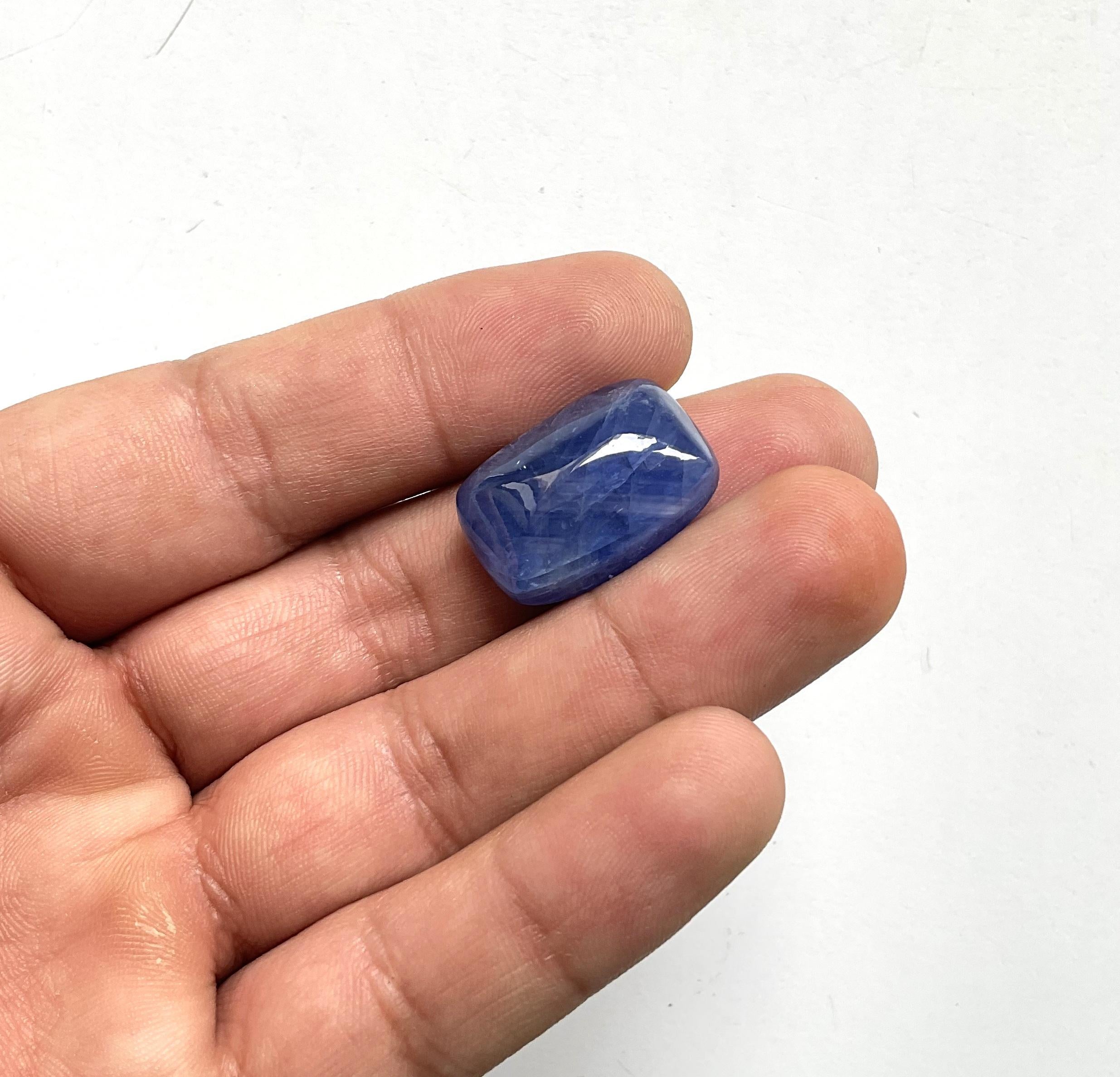 41.73 Carats Burmese Sapphire Cabochon Sugarloaf No-Heat Top Quality Natural Gem For Sale 3