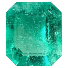 4.17ct Bluish Green Colombian Emerald 11x9mm Classic Cut Genuine May Birthstone