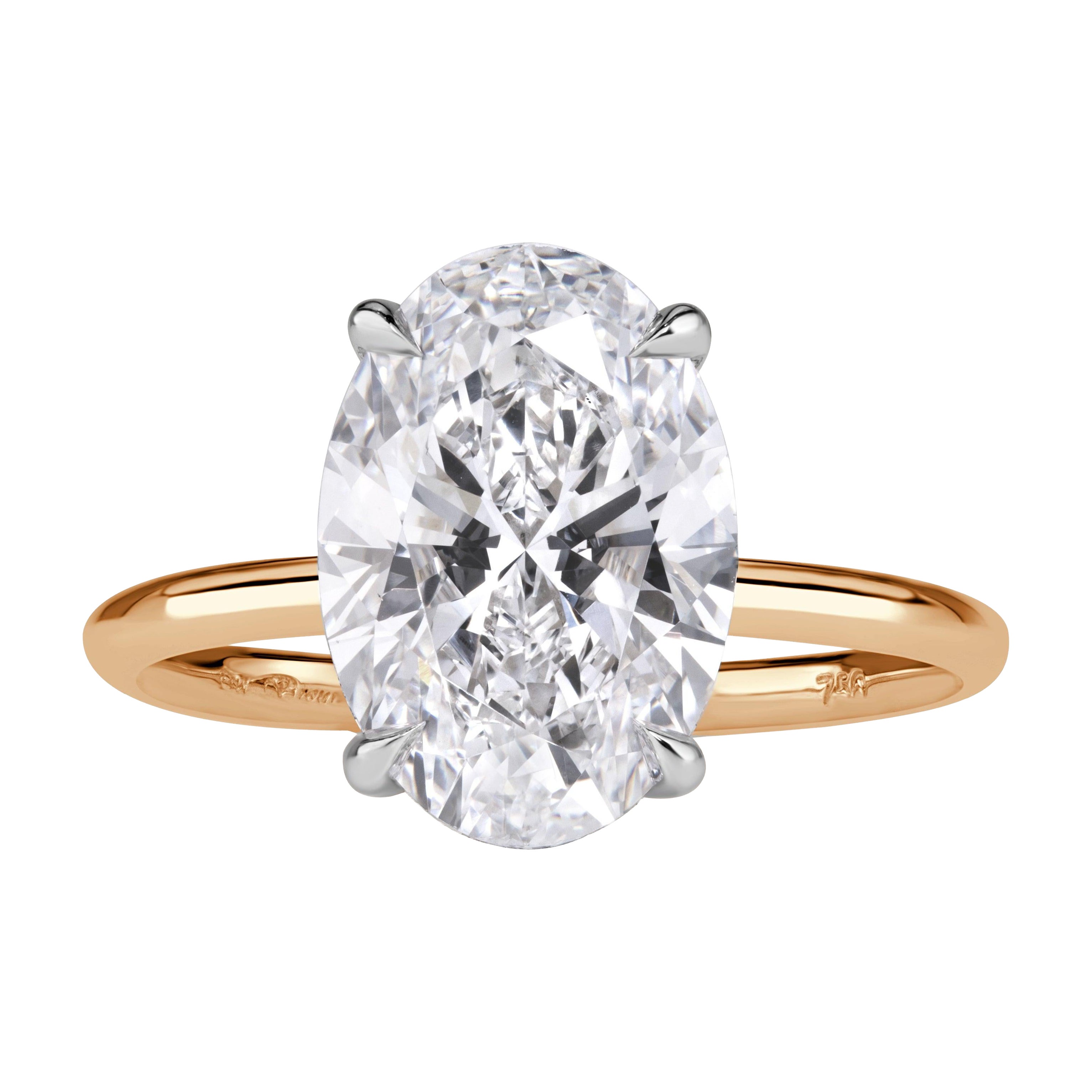 4.17ct Oval Cut Lab Grown Diamond Engagement Ring