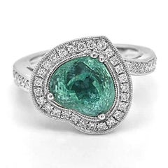 4.17ct Vivid Neon Blue-Green Natural Paraiba Tourmaline RING 18K Gold
