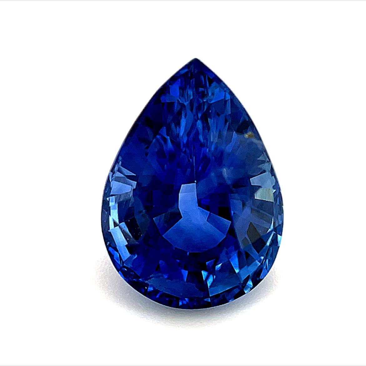 4.18 Carat Unheated Natural Blue Sapphire Pear, Loose Gemstone, GIA Certified For Sale 4