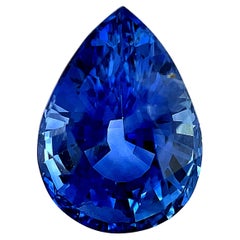4.18 Carat Unheated Blue Sapphire Pear, Loose Gemstone, GIA Certified - RP