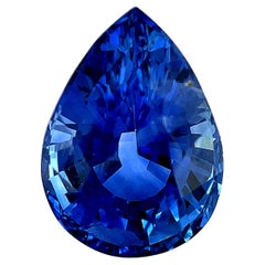 Pendentif en saphir bleu naturel non chauffé en forme de poire de 4,18 carats, certifié GIA, pierre précieuse non sertie