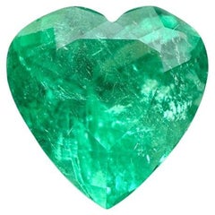 4.18 Carat Heart-Cut Colombian Emerald  Pastel Green 10x10 Loose Gemstone