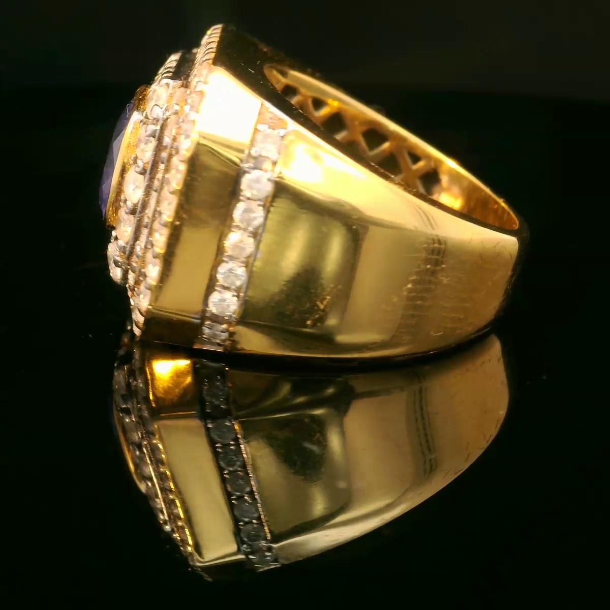 Cluster-Ring mit 4,18 Karat natürlichem Ceylon-Saphir und Diamant im Zustand „Neu“ im Angebot in BEENLEIGH, AU