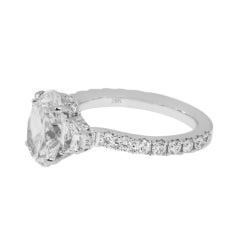 4.18 Carat Oval Diamond Ring Brilliant White 18K White Gold Effortless Elegance