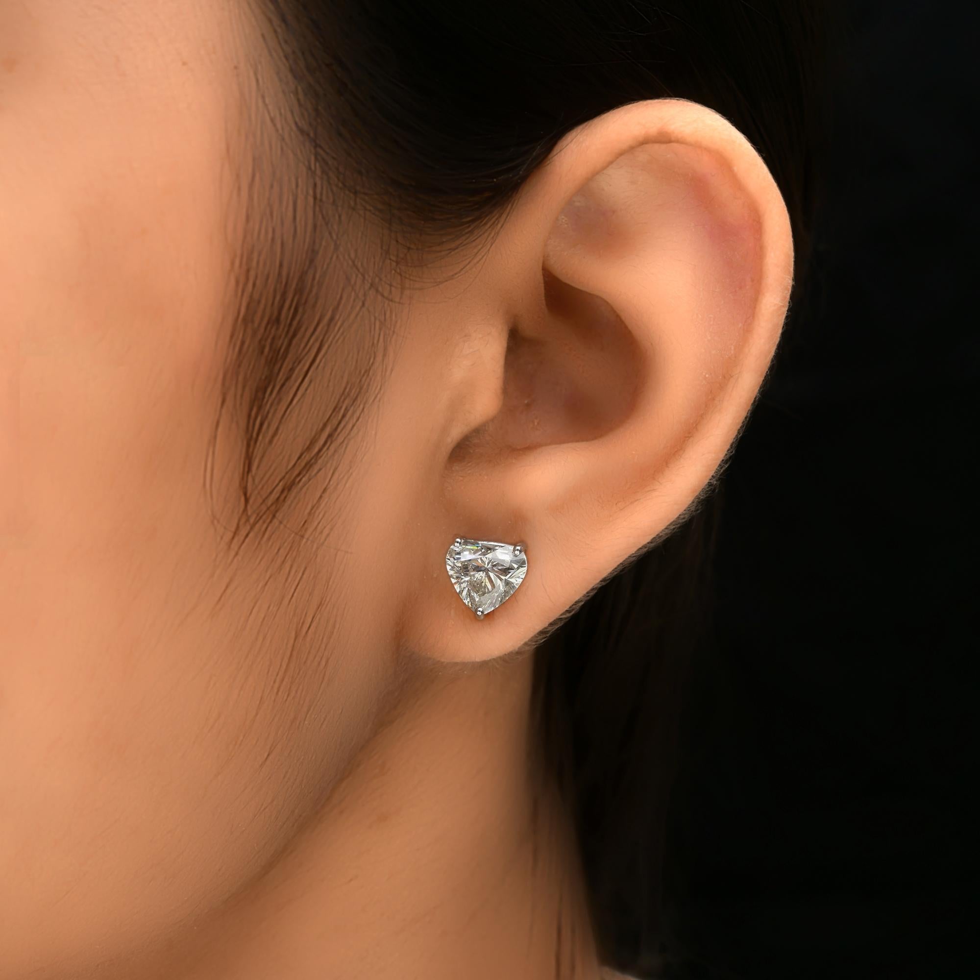 4,18 Karat SI Reinheit HI Farbe Herz Diamant-Ohrstecker 14 Karat Weißgold (Moderne) im Angebot