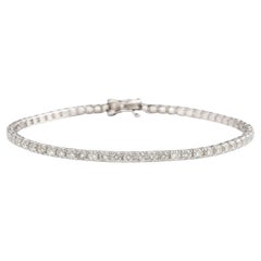 4.18 Ct Natural Vivid SI/H Diamond Tennis Bracelet 18K White Gold Fine jewelry