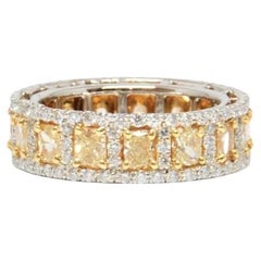 4.18 ct Natural Yellow Diamond Eternity Band