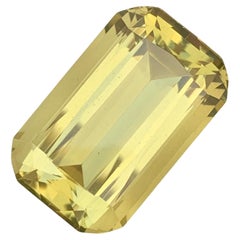 41.85 Carats Natural Loose Emerald Shape Lemon Quartz Citrine For Necklace