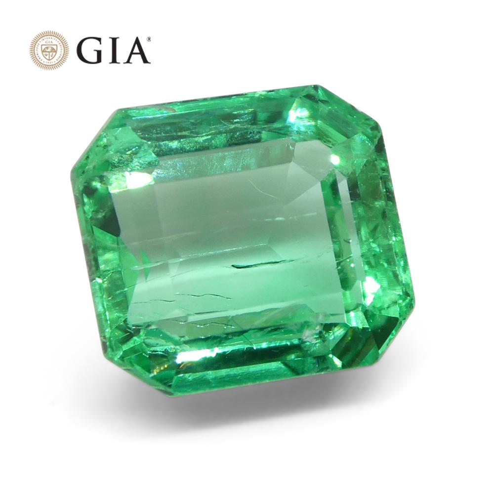 4.18ct Octagonal/Emerald Green Emerald GIA Certified Colombia   9