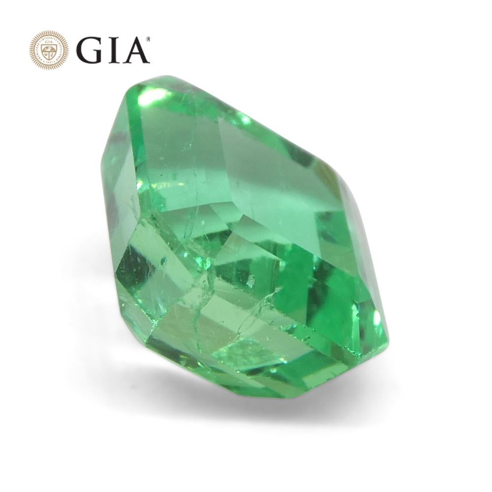 4.18ct Octagonal/Emerald Green Emerald GIA Certified Colombia   1