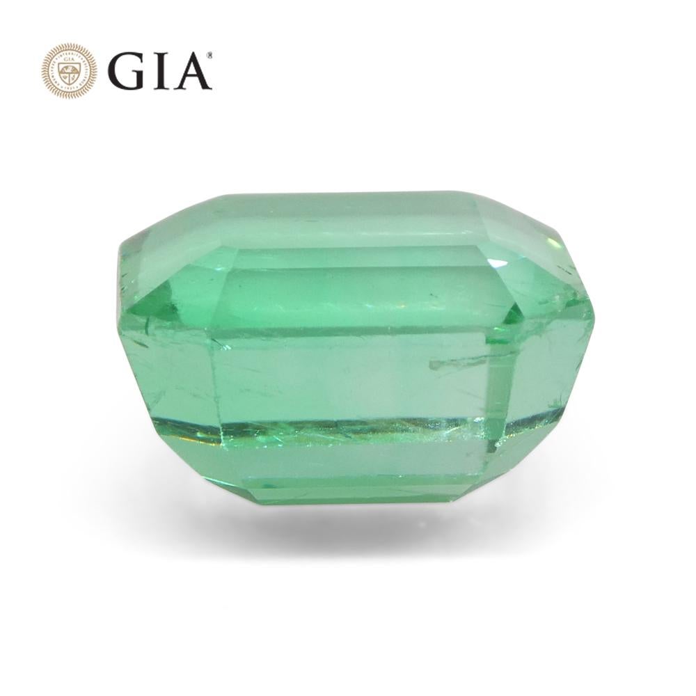 4.18ct Octagonal/Emerald Green Emerald GIA Certified Colombia   2