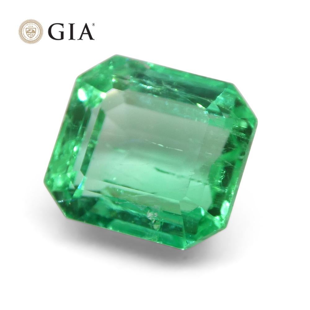 4.18ct Octagonal/Emerald Green Emerald GIA Certified Colombia   4