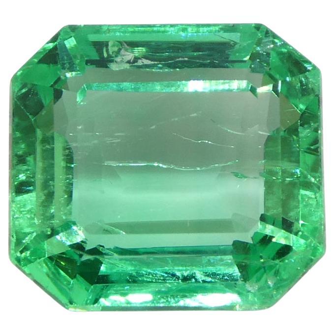 4.18ct Octagonal/Emerald Green Emerald GIA Certified Colombia  
