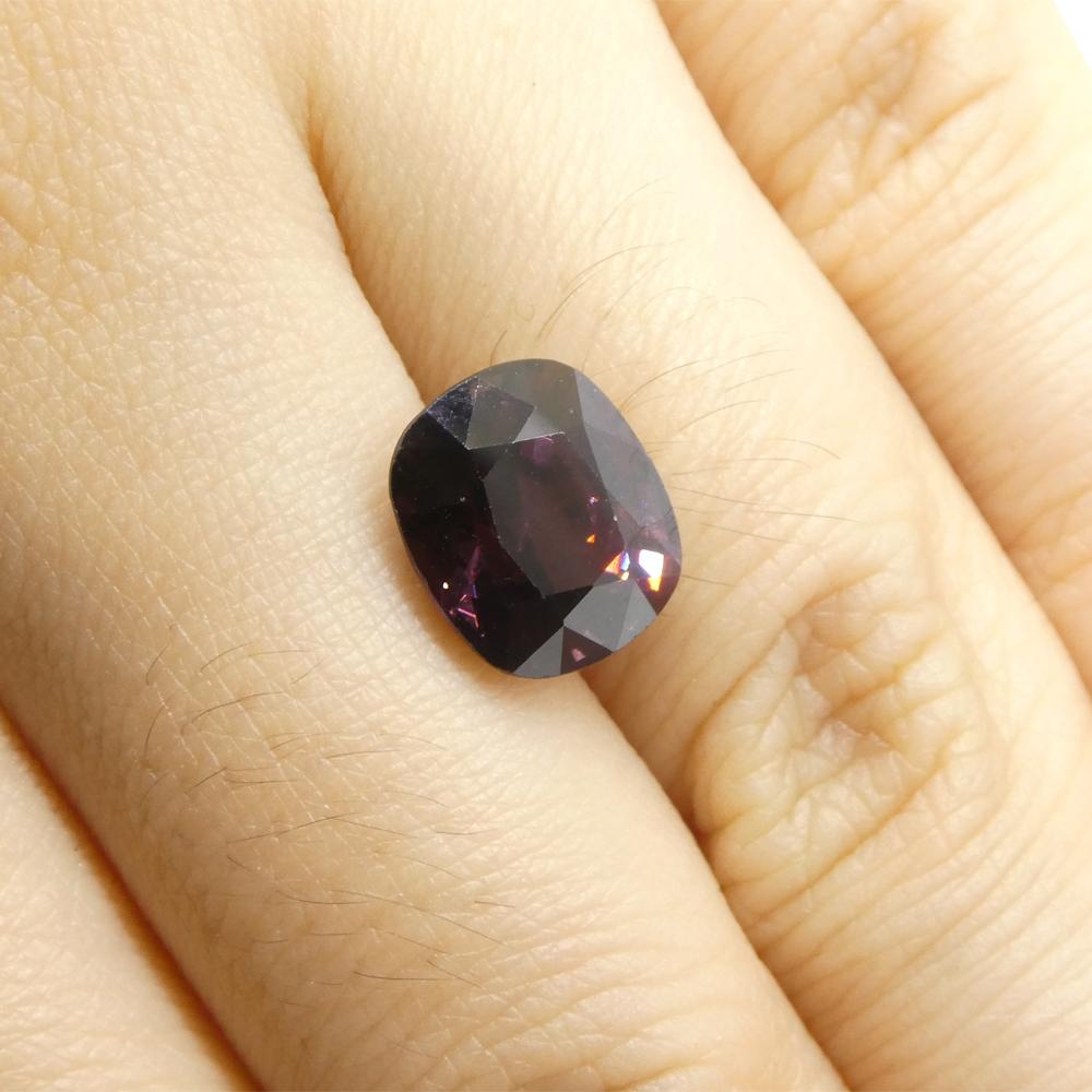 4.18ct Spinello viola rettangolare a cuscino dalla Birmania in vendita 9